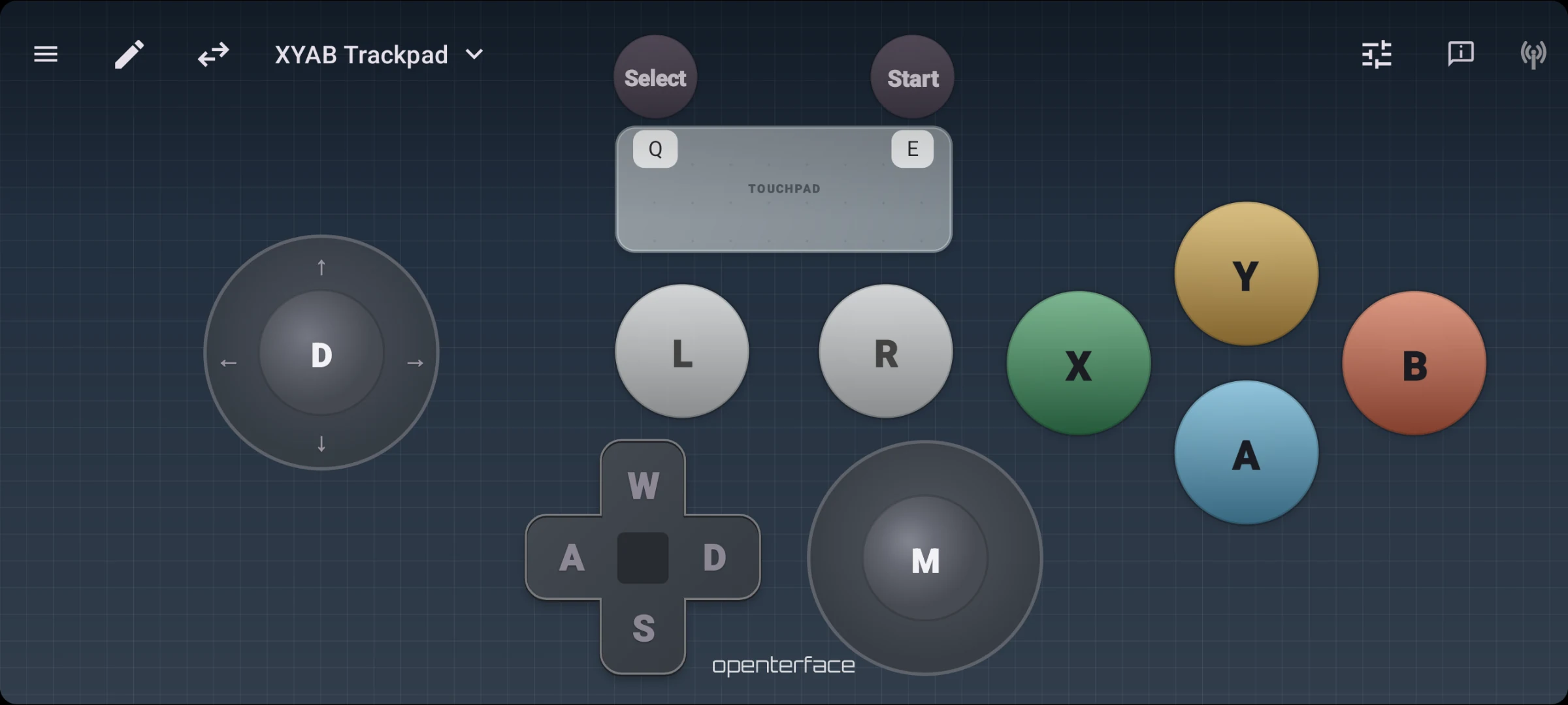 KeyCmd XYAB Trackpad 预设，触控板搭配 XYAB 面按钮和双摇杆